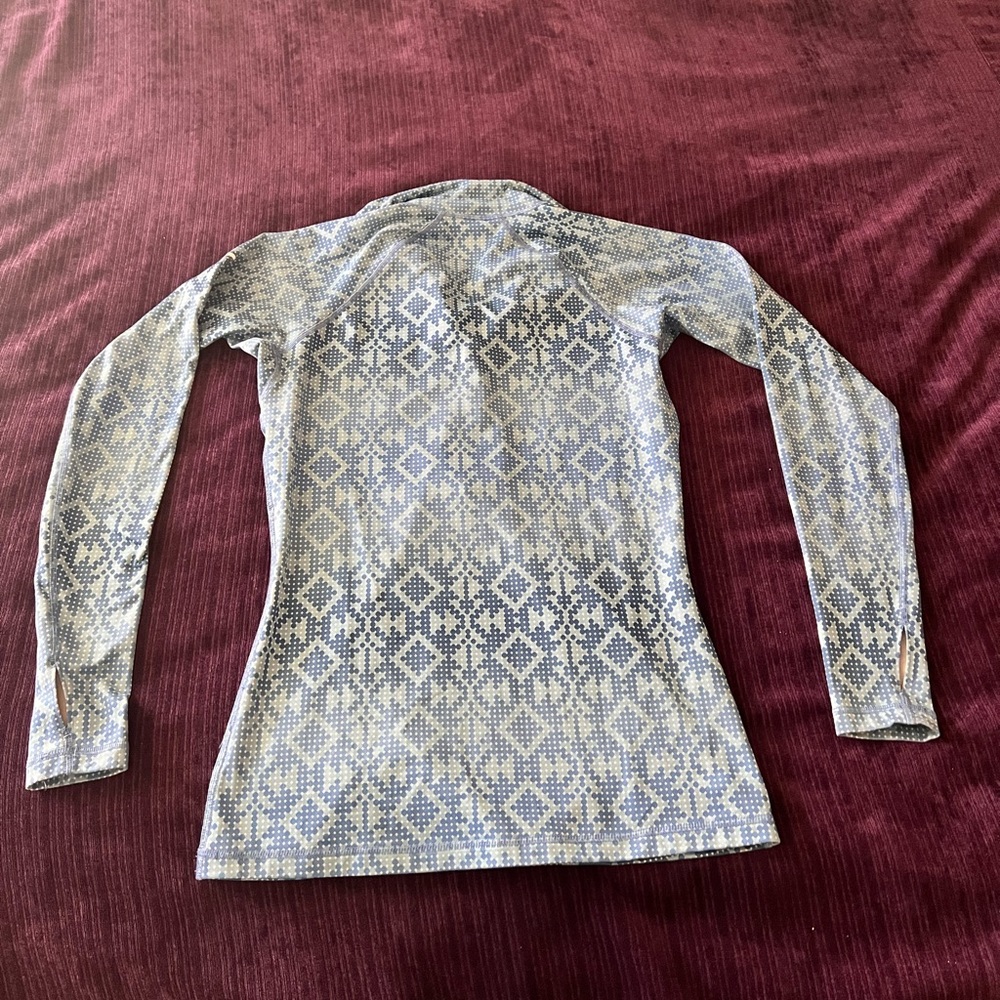 Nike Pro Blue Dot Pattern Half Zip Pullover - image 3